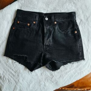 Levi’s 501 Original High Rise Cutoff Shorts – Black – Size 27